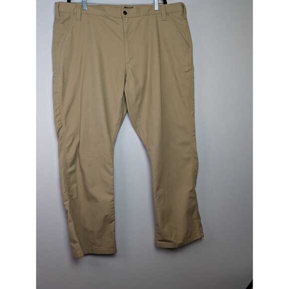 Carhartt Work Pants Mens 42x30 Rugged Flex Relaxed Fit Canvas Tan Khaki BN3109-M - Picture 2 of 16